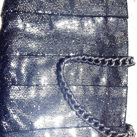 100 % Authentic BCBG Generation Cotton  Silver PURSE - Picture 2 of 8